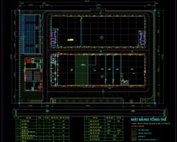 Bản vẽ nhà xưởng quy mô 17000 m2 đầy đủ hạng mục