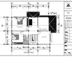 Mẫu biệt thự mái Nhật hiện đại 2 tầng 8x11m.