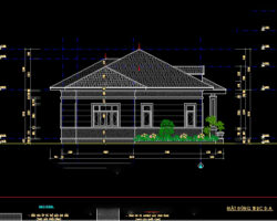 Biệt thự nhà vườn 01 tầng 11.32×14.62m có phối cảnh