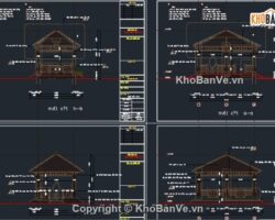 Bản vẽ chòi nghỉ lục giác chi tiết full