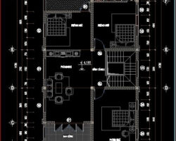 Bản vẽ kiến trúc thiết kế biệt thự vườn KT 8x15m miến phí