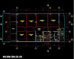 Bản vẽ Tòa nhà văn phòng hiện đại 5 tầng nổi, 2 hầm 13x20m file cad KT KC Nước