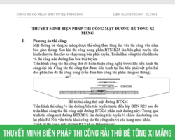 Biện pháp thi công và báo cáo kết quả rải thử mặt đường bê tông xi măng