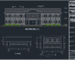 File cad bản vẽ cải tạo trường tiểu học 2 tầng chi tiết