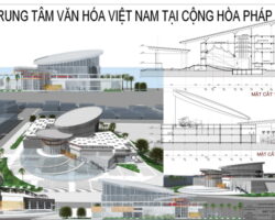 File cad trung tâm văn hóa Việt Nam – Pháp miễn phí