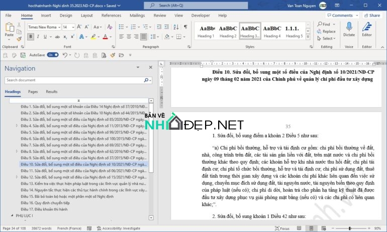 File word Nghị định 35/2023/NĐ-C được biên tập cẩn thận tỉ mỉ