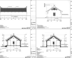 Mẫu bản vẽ thiết kế nhà cổ gỗ lim nhà thờ họ 5 gian 6.2×13.5m