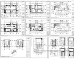 Bản vẽ chi tiết biệt thự 2 tầng hiện đại mái nhật 8×13.5m