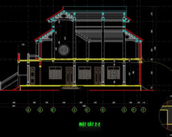 Bản vẽ chùa 2 tầng – Hà Nội ( Tổng diện tích: 500m2)