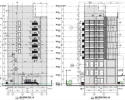 Bản vẽ thiết kế khách sạn thông minh 10 tầng nổi 1 hầm 19.5x23m