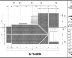 Bản vẽ thiết kế mẫu nhà biệt thự chữ L 2 tầng đẹp mái thái,kích thước 9x16m