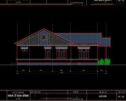 Bản vẽ thiết kế biệt thự vườn 1 tầng kích thước 7×18.1m