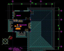 File cad thiết kế kiến trúc mẫu biệt thự 2 tầng 12x13m 4 mặt tiền