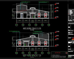 2 mẫu bản vẽ autocad Nhà xưởng 45x100m và 31x93m