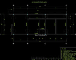 Nhà cấp 4 mái bằng 6×16.4m file autocad