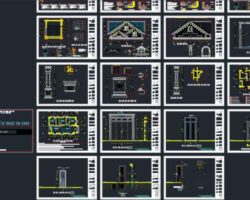 Bản vẽ autocad Biệt thự 1 tầng mái thái 7.8×13.5m