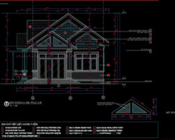 Bản vẽ cad nhà biệt thự 1 tầng 7.3×16.4m