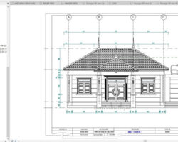 Hồ sơ thiết kế biệt thự mái nhật 1 tầng kích thước 8.26×14.78m