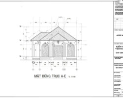 Bản vẽ autocad nhà cấp 4 mái nhật 9x11m