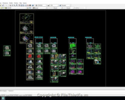 File autocad Biệt thự 700 triệu mái Nhật 1 tầng 8.5×16.5m