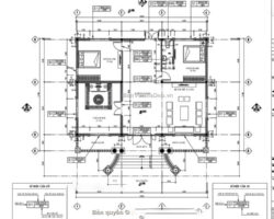 Bản vẽ chi tiết biệt thự 1 tầng tân cổ điển 12.8×11.3m