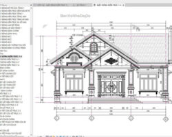 Hồ sơ thiết kế biệt thự mái nhật 1 tầng kích thước 8.26×14.78m