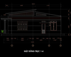 Nhà biệt thự 1 tầng 8×13.71m