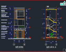 Nhà phố 3 tầng thiết kế hiện đại,kt 4x20m.