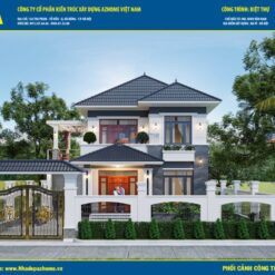 Full bản vẽ nhà vườn 2 tầng mái Nhật kích thước 8x12m sảnh trái