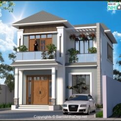 Biệt thự 2 tầng mái nhật,kích thước 8×12.44m