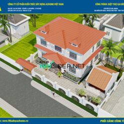 Bản vẽ nhà mái Nhật 2 tầng 12.2x10.1