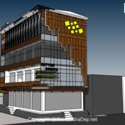 Thiết kế chung cư tòa nhà 4 tầng file sketchup 9x18m