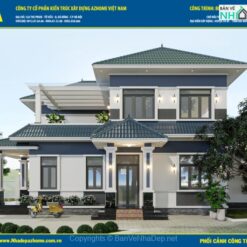 Alternative view of Biệt thự 2 tầng mái Nhật hiện đại 2024 ở Hải Dương,kt 12,8x12,8m