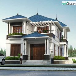 Full bản vẽ Biệt thự mái Nhật 2 tầng kích thước 9x17m hot nhất năm 2023