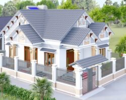 Bản vẽ chi tiết biệt thự 1 tầng hiện đại 11×13.6m