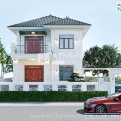 Alternative view of Trọn bộ Bản vẽ cad nhà biệt thự 2 tầng sảnh phải 8x15m